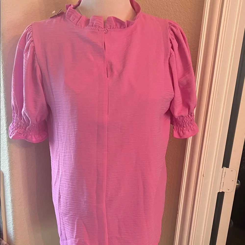 Pink Ruffled Blouse - Picture 1 of 2